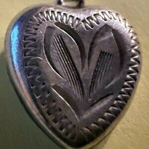 Vintage Sterling Silver Heart Pendant